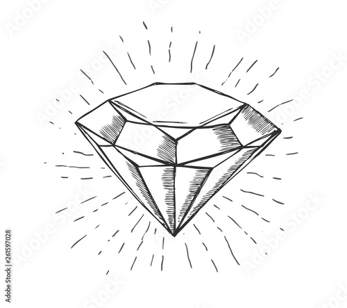 Hand drawn vector crystal.