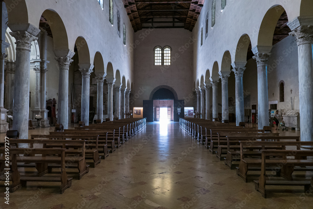 Inside the  Basilica of San Francesco in Ravenna, Italy