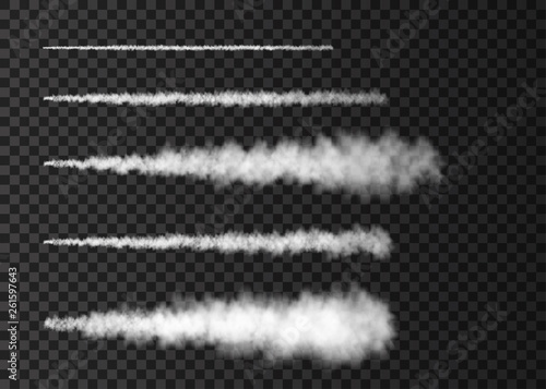 Smoke from space rocket launch  isolated on transparent background.