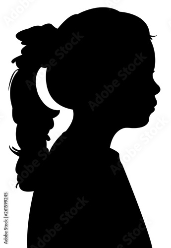 a girl head silhouette vector