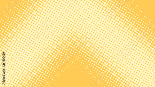 Bright orange and yellow pop art retro background with halftone dots in comic style, vector illustration eps10