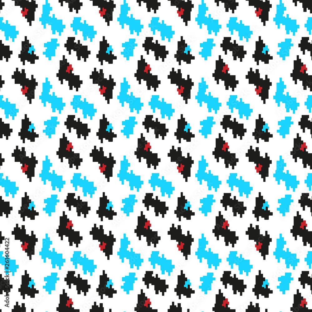 Seamless corporate red, black blue and white houndstooth pattern vector
