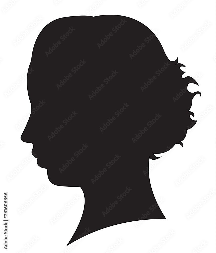 a woman head silhouette vector