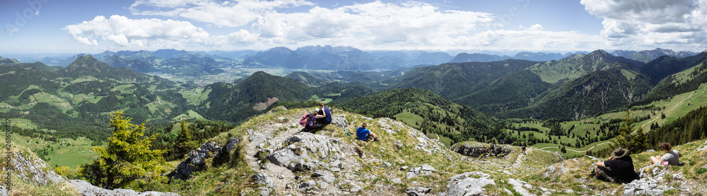 Bavarian and Austrian Mountain Landscape during Hiking
