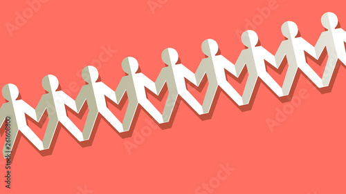 Paper fellows white on a Coral color background