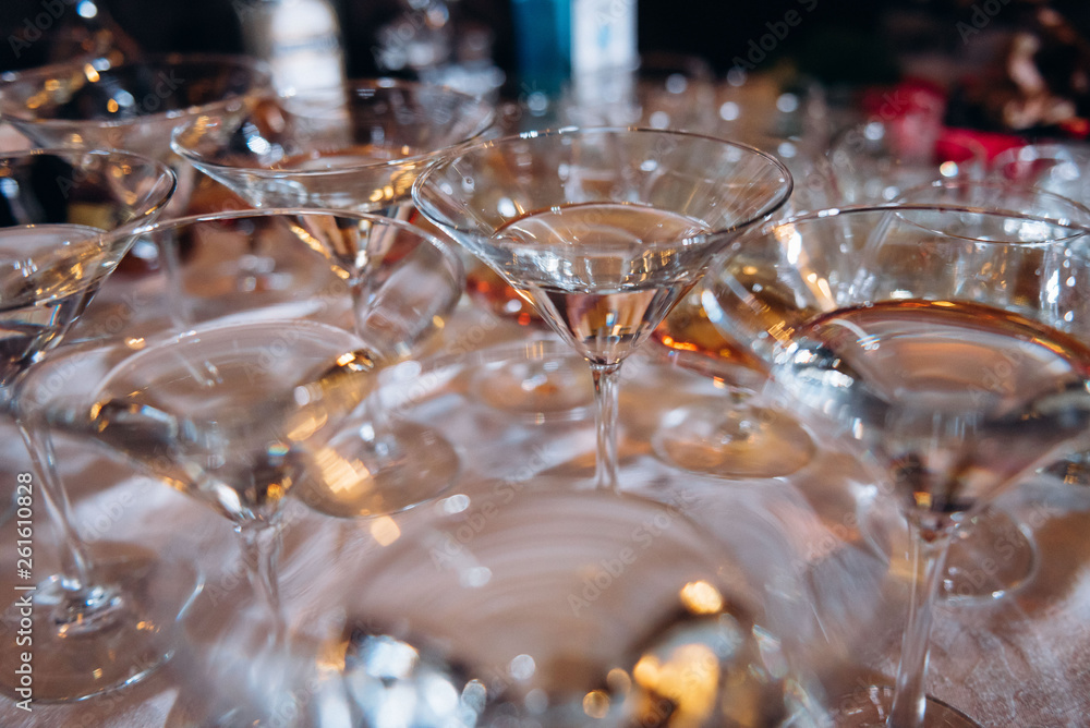 Many glasses for martini or another alcohol drinks Many glasses for martini or another alcohol drinks