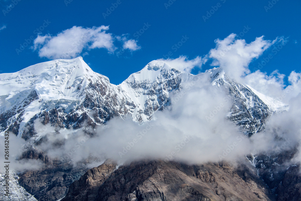 Five thousand of the Tien Shan mountains and the Inylchek glacier Five thousand of the Tien Shan mountains and the Inylchek glacier