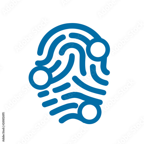 Fingerprint scanning icon sign – vector for stock
