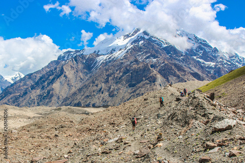 Five thousand of the Tien Shan mountains and the  Inylchek glacier photo