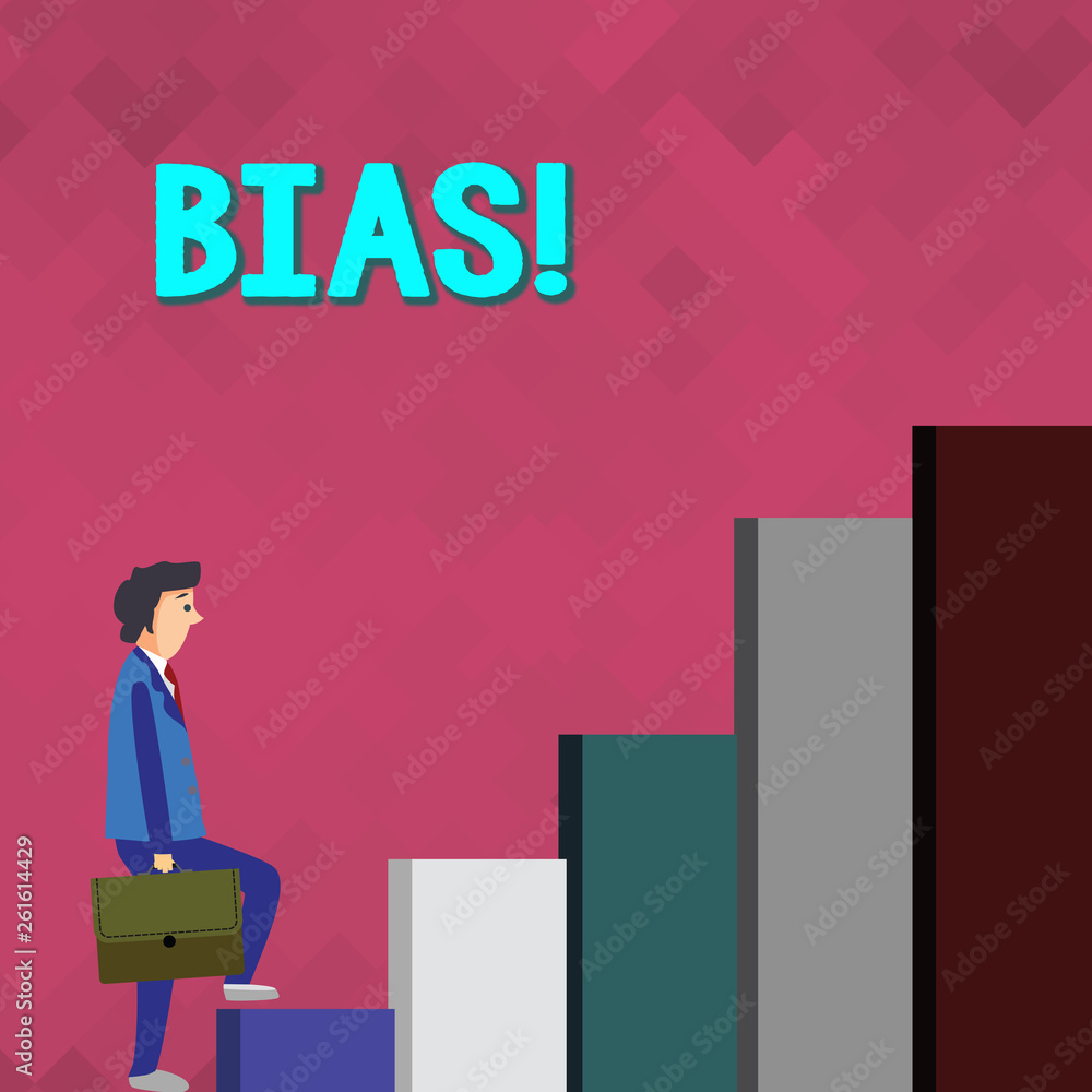 Handwriting text writing Bias. Conceptual photo inclination or prejudice for or against one demonstrating group Businessman Carrying a Briefcase is in Pensive Expression while Climbing Up Handwriting text writing Bias. Conceptual photo inclination or prejudice for or against one demonstrating group Businessman Carrying a Briefcase is in Pensive Expression while Climbing Up