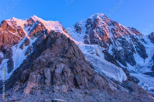 Five thousand of the Tien Shan mountains and the  Inylchek glacier photo