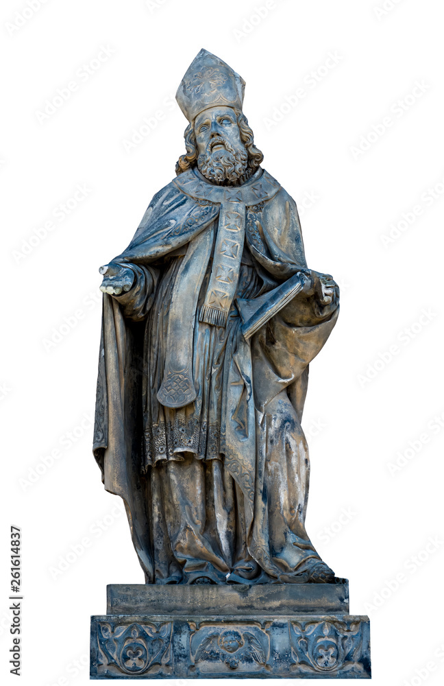 old statue of saint, isolate old statue of saint, isolate
