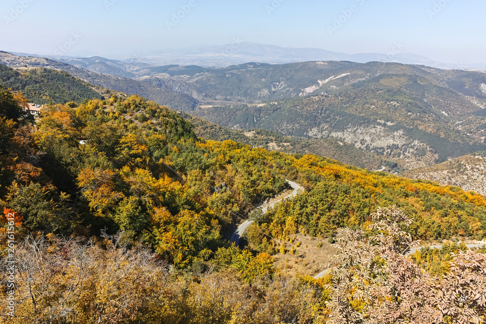 Fototapeta premium Amazing Autumn landscape of Ruen Mountain - northern part of Vlahina Mountain, Kyustendil Region, Bulgaria