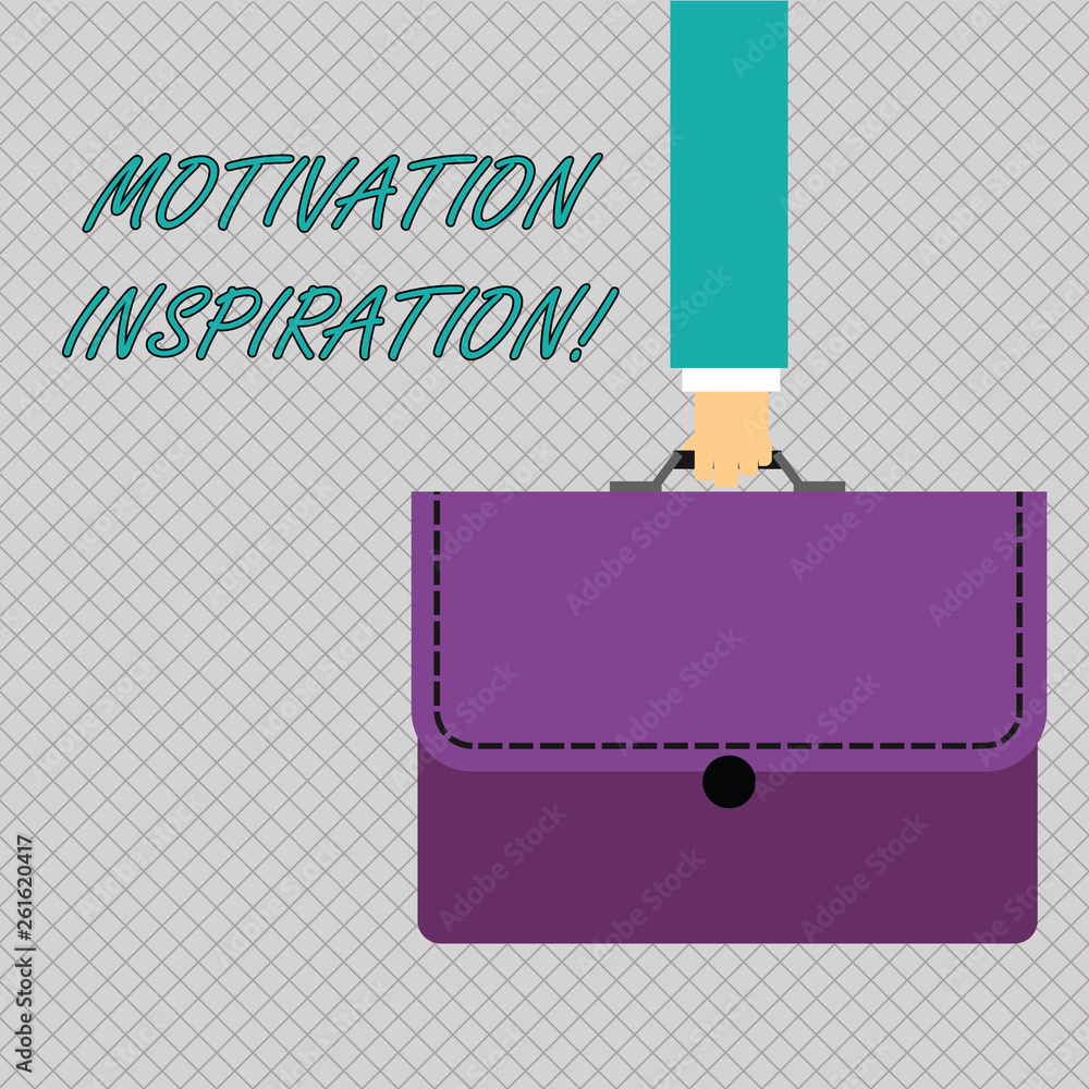 Conceptual hand writing showing Motivation Inspiration. Concept meaning ability to change the way we feel about life Businessman Carrying Colorful Briefcase Portfolio Applique Conceptual hand writing showing Motivation Inspiration. Concept meaning ability to change the way we feel about life Businessman Carrying Colorful Briefcase Portfolio Applique