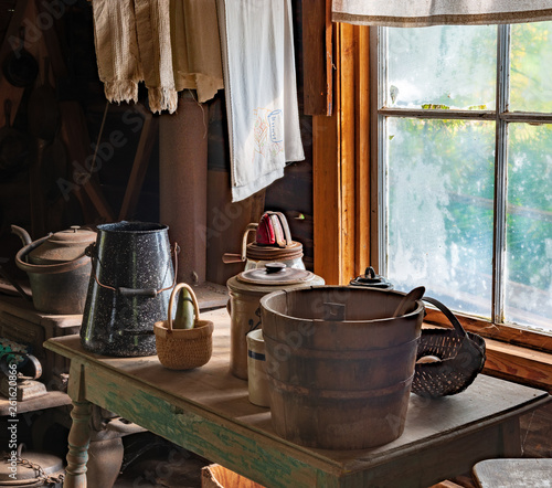 antique kitchen by window