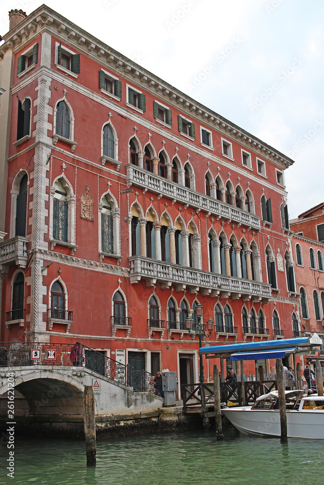 Venice Venezia Italy 2019 march city view from ship. Renaissance Buildings in sea