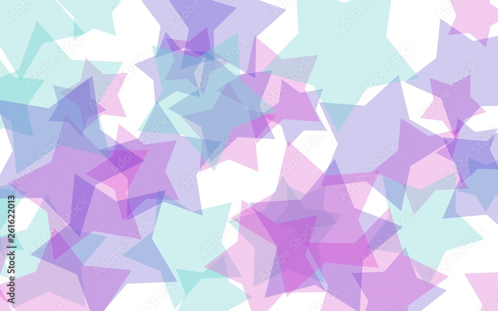Multicolored translucent stars on a white background. Red tones. 3D illustration Multicolored translucent stars on a white background. Red tones. 3D illustration