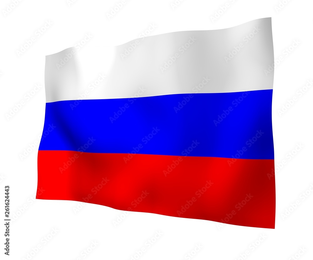 Waving flag of the Russian Federation. The National. State symbol of the Russia. 3D illustration Waving flag of the Russian Federation. The National. State symbol of the Russia. 3D illustration