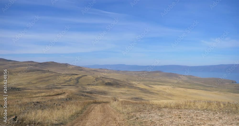 Beatiful landscape view with blue sky of Olkhon Island, Irkutsk Russia Beatiful landscape view with blue sky of Olkhon Island, Irkutsk Russia