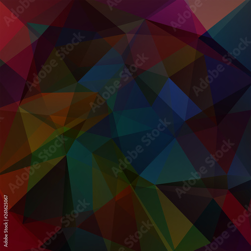 Background of dark green, blue, red geometric shapes. Colorful mosaic pattern. Vector EPS 10. Vector illustration