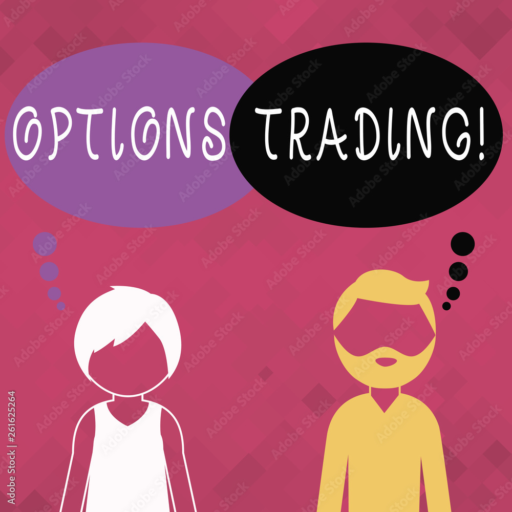 Word writing text Options Trading. Business photo showcasing seller gives buyer right but not obligation buy sell shares Bearded Man and Woman Faceless Profile with Blank Colorful Thought Bubble Word writing text Options Trading. Business photo showcasing seller gives buyer right but not obligation buy sell shares Bearded Man and Woman Faceless Profile with Blank Colorful Thought Bubble