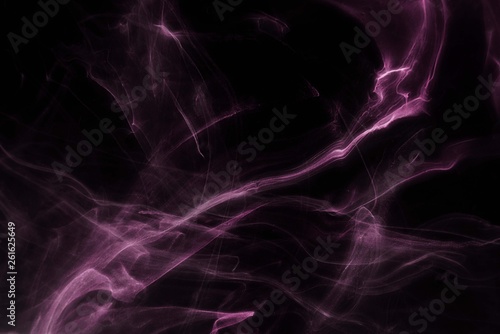 Pink foggy paper textures on black background, smoky effect for photos and artworks. Chaotic abstract background.