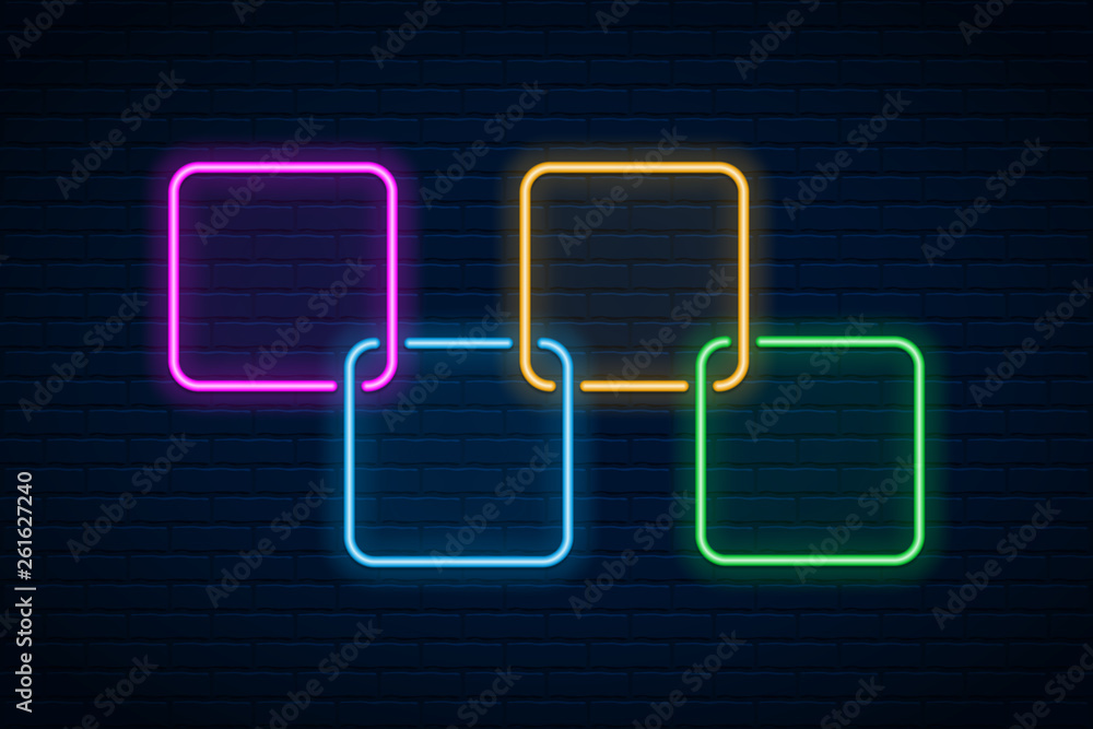 Vector glowing neon arrow on dark brick wall background. Vector glowing neon arrow on dark brick wall background.