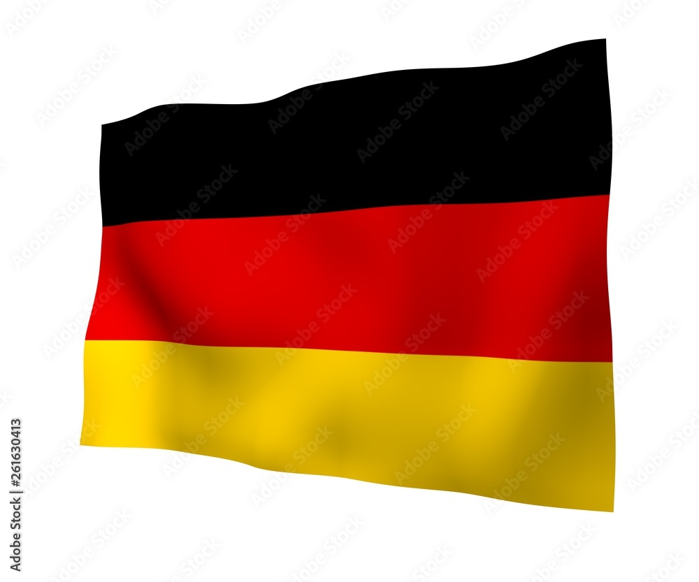 Flag of Germany. Wide format 3D illustration. State symbol of the Federal Republic of Germany. 3D rendering Flag of Germany. Wide format 3D illustration. State symbol of the Federal Republic of Germany. 3D rendering