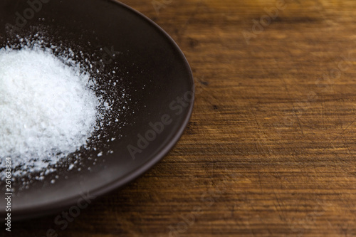 mineral diet: a lot of sea rock salt (sodium chloride) on the table