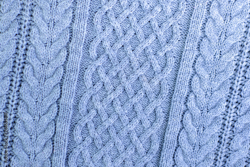 knitting and needlework: patterned knitted fabric, short focus