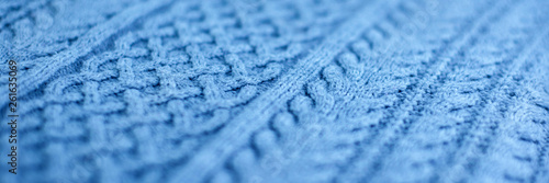 knitting and needlework: patterned knitted fabric, short focus