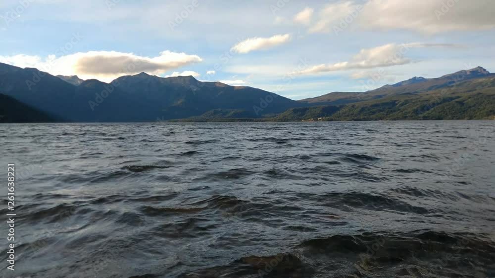 Strong winds and waves, Futalaufquen Lake, Los Alerces National Park, Patagonia, Argentina Strong winds and waves, Futalaufquen Lake, Los Alerces National Park, Patagonia, Argentina