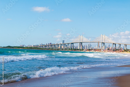 The Natal (Brazil) skyline and Newton Navarro bridge view from Redinha beach.