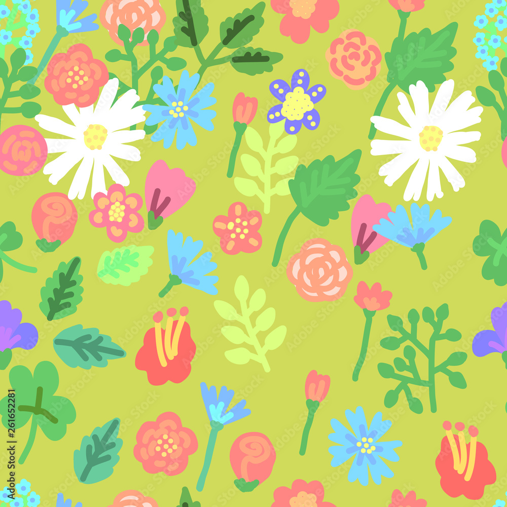Simple flowers seamlessn pattern. Vector illustration. Simple flowers seamlessn pattern. Vector illustration.