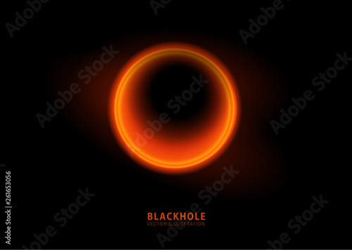 Vector illustration of solar Eclipse. Blackhole. space concept. 