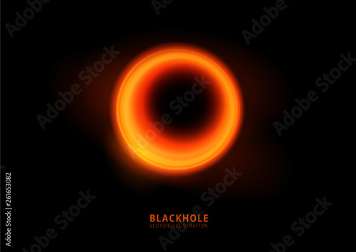 Vector illustration of solar Eclipse. Blackhole. space concept. 