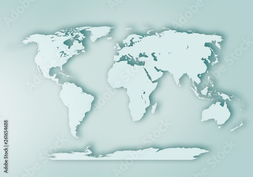 World digital outlined map background