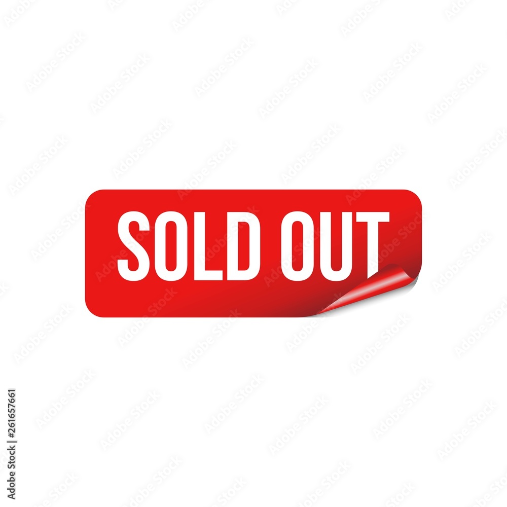 Banner Sticker Red Sold Out Vector Banner Sticker Red Sold Out Vector