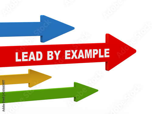 Fotografie 3d lead by example arrow