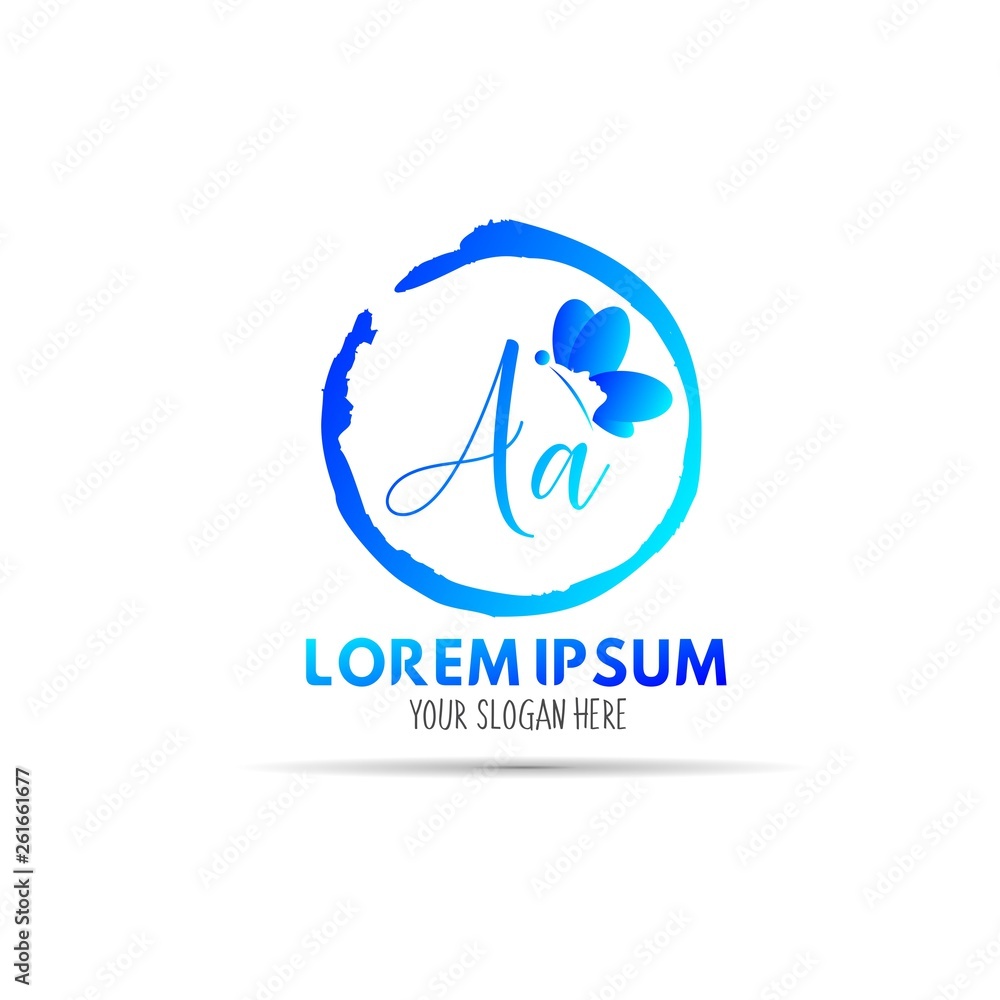 butterfly face woman circle logo butterfly face woman circle logo