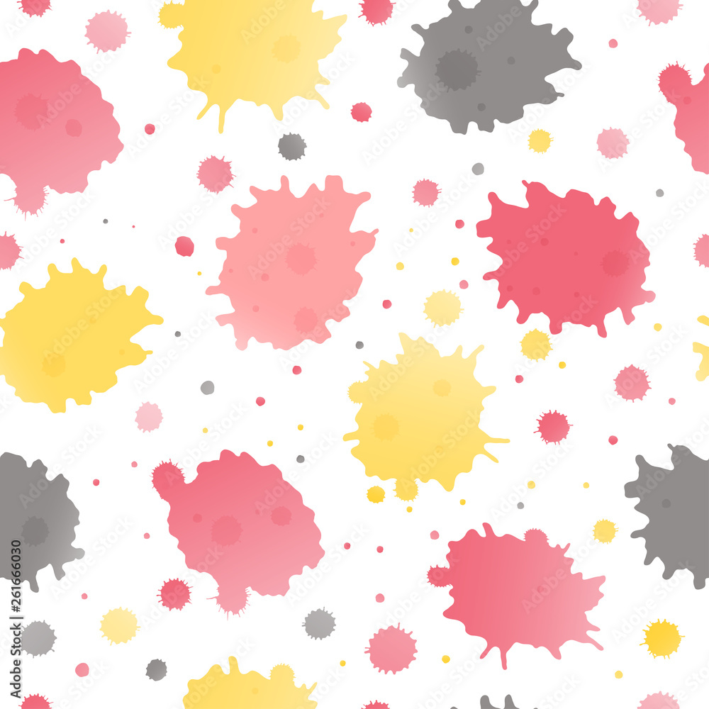Seamless pattern, vector color blots on white.