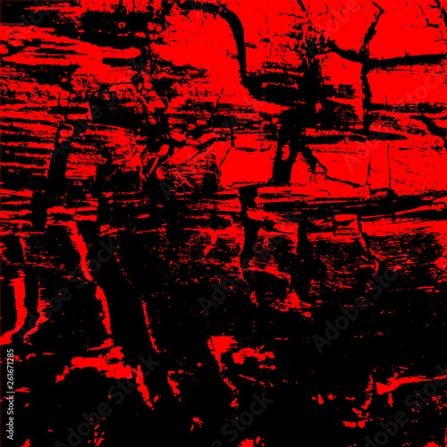  Wood texture of black and red tones. A Picture includes wood, lines, spots, dirt, streaks, dotsburnt tree and coal elements. photo