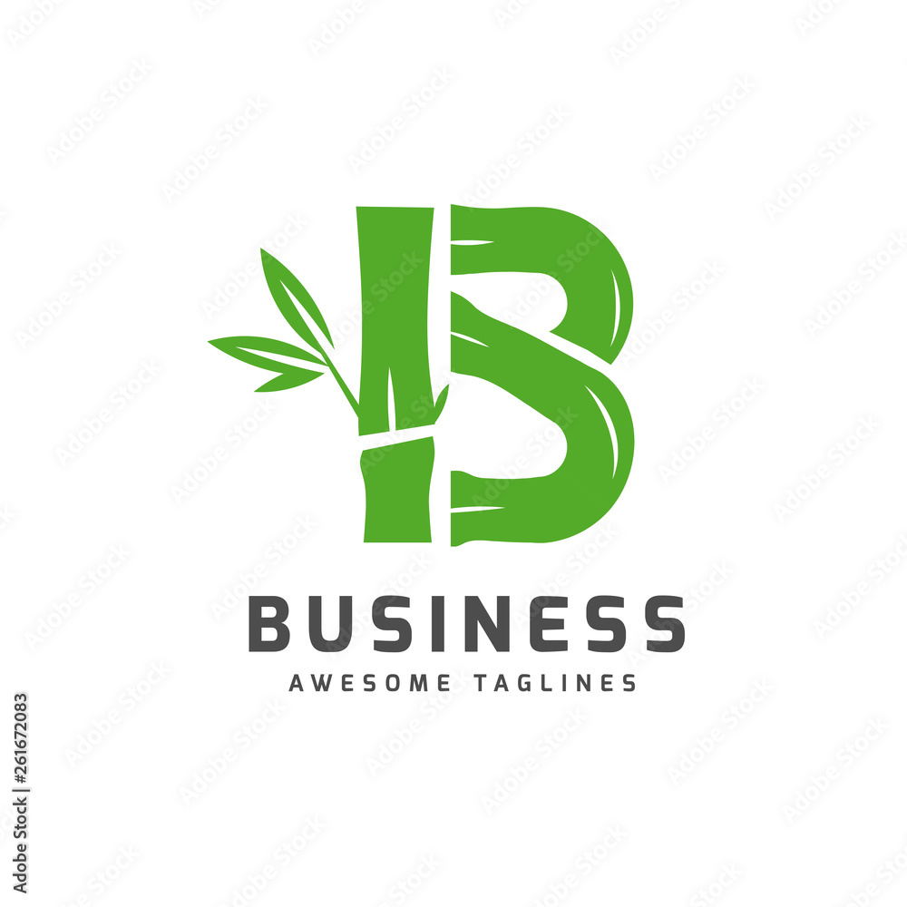 creative bamboo with initial letter b logo vector concept creative bamboo with initial letter b logo vector concept