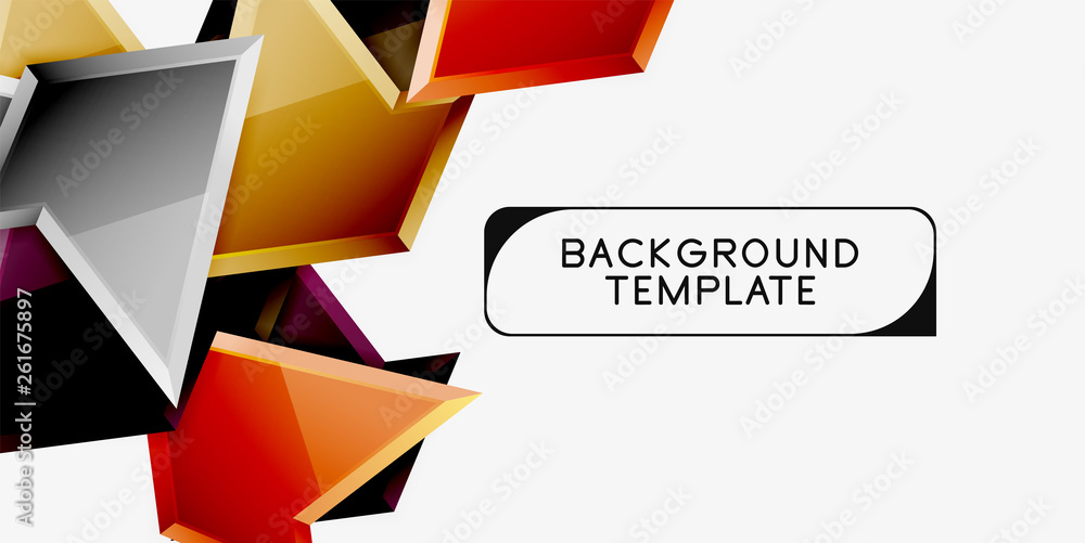 Minimal geometrical triangles with 3d effect abstract background template Minimal geometrical triangles with 3d effect abstract background template