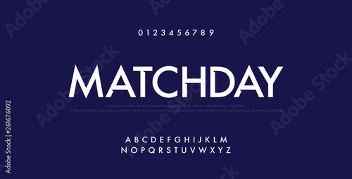 sport future modern alphabet fonts and number. technology typography matchday football font uppercase and numbers. vector illustration