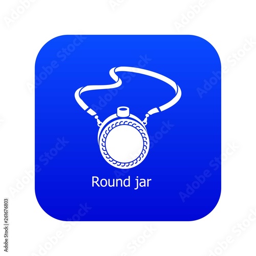Flask icon blue vector isolated on white background