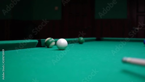 Wallpaper Mural American pool, swimming pool for nine balls. The girl plays billiards, snooker. Torontodigital.ca