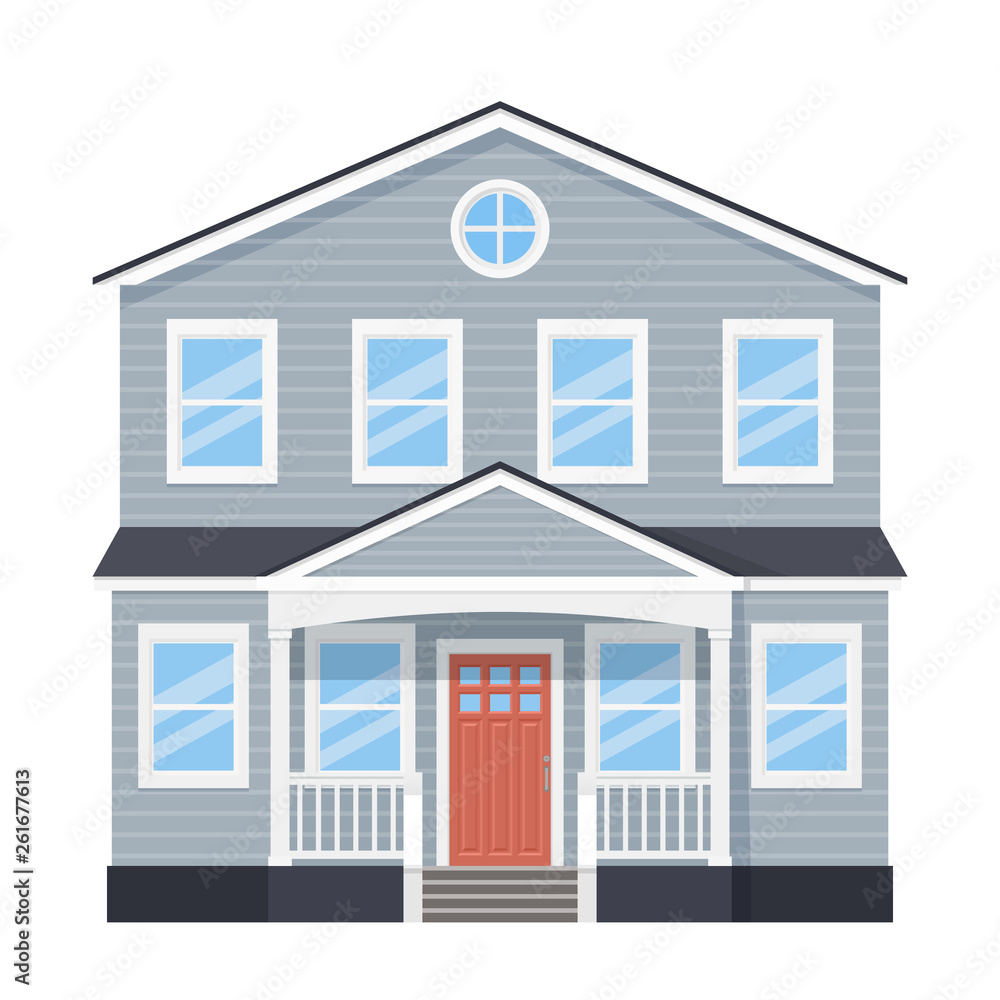 House, home facade. Vector illustration in flat design. House, home facade. Vector illustration in flat design.