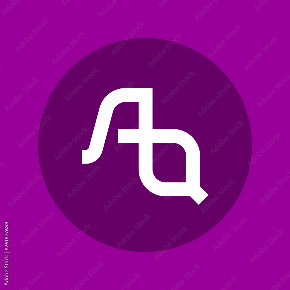 Letters A and Q ligature. Monogram logo with two letters in line style. Letters A and Q ligature. Monogram logo with two letters in line style.