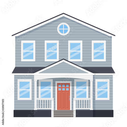 House, home facade. Vector illustration in flat design.